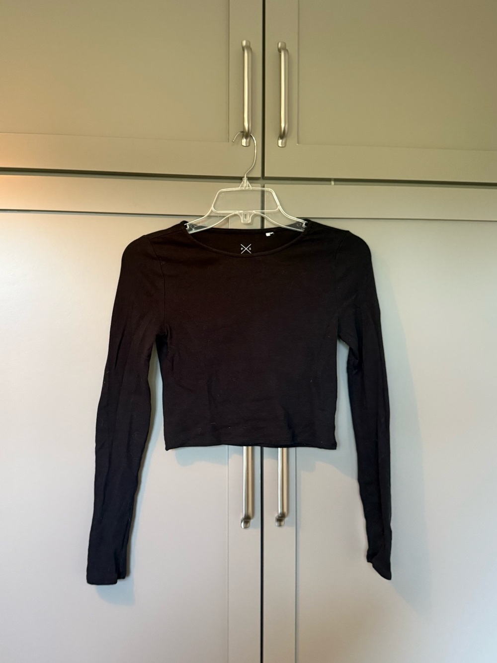 PS Basics by Pacsun Black Cotton Scoop Neck Long Sleeve Top - Size Small
